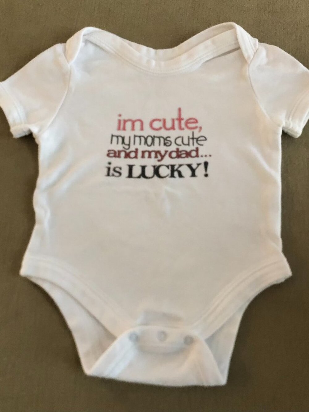 Cafe Press Baby Girls White Onesie Short Sleeves Size 6-12 Month